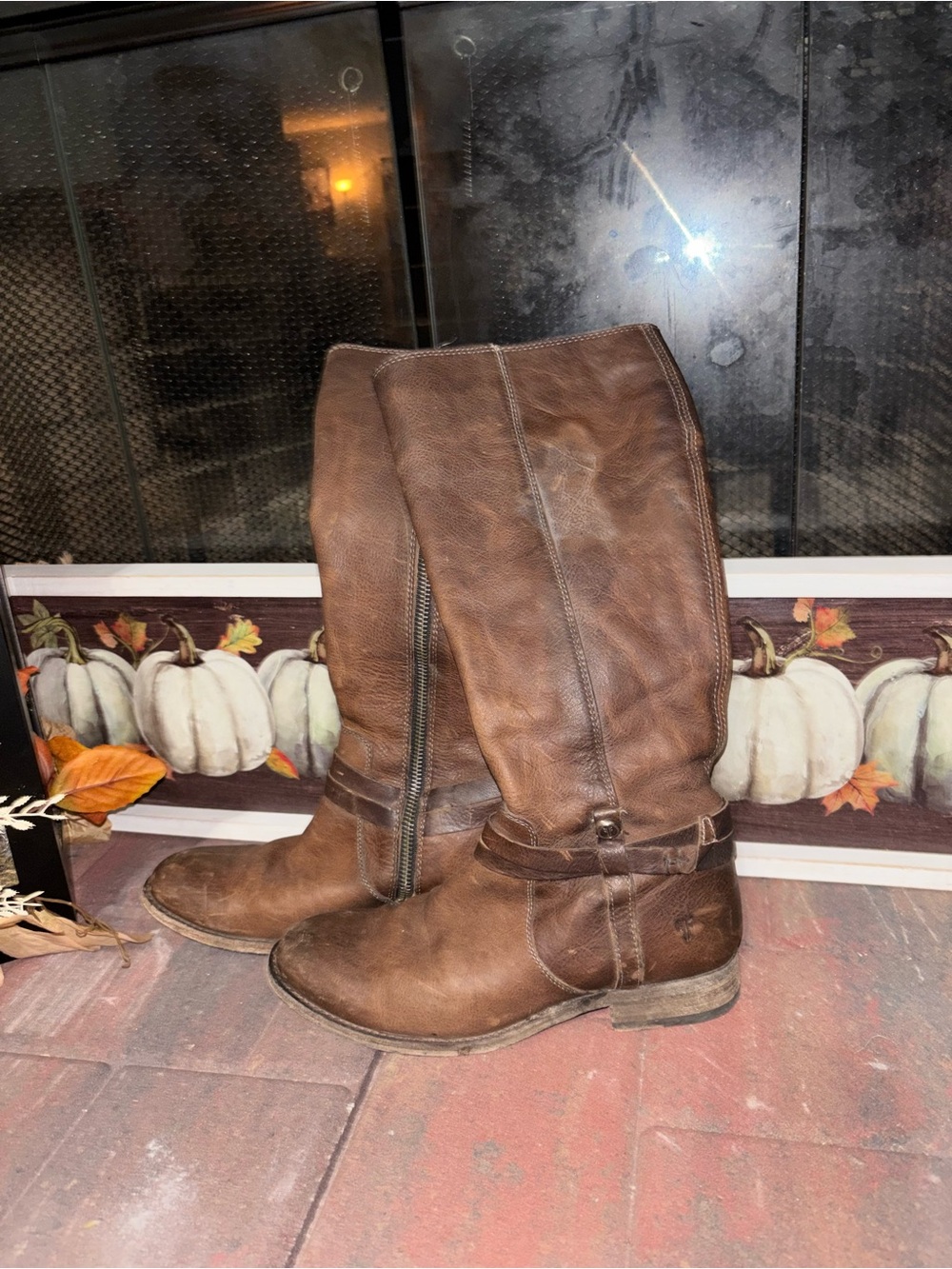 Frye Brown Leather Midcalf Riding Boots